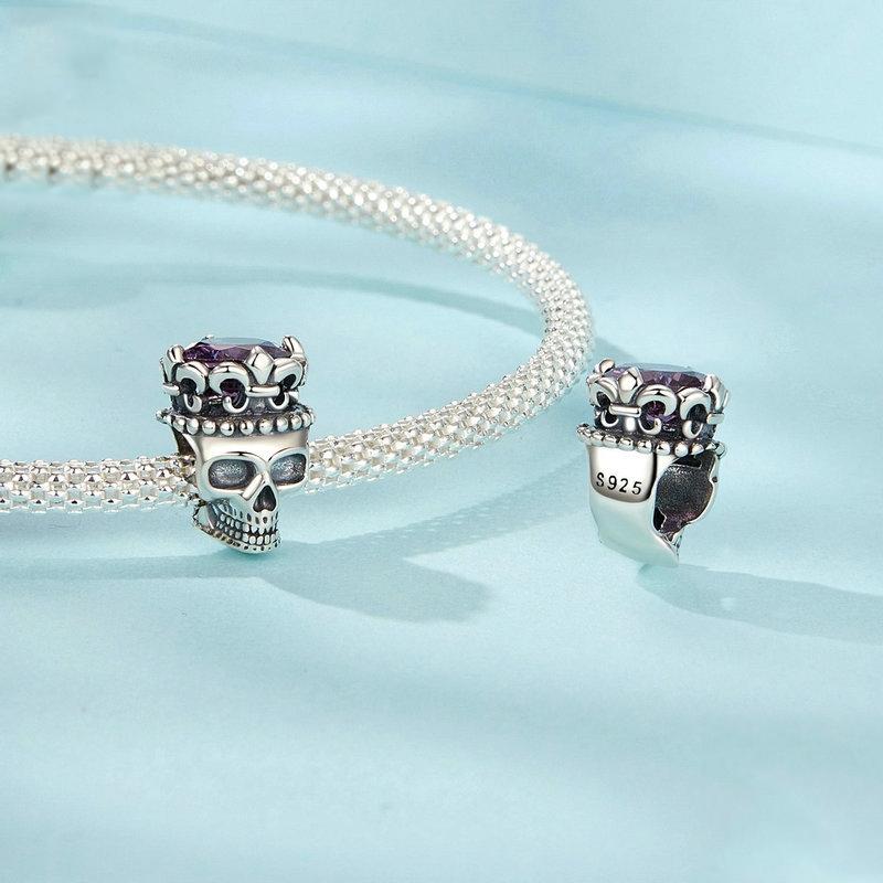 925 Sterling Silver Halloween Skull Beads 3