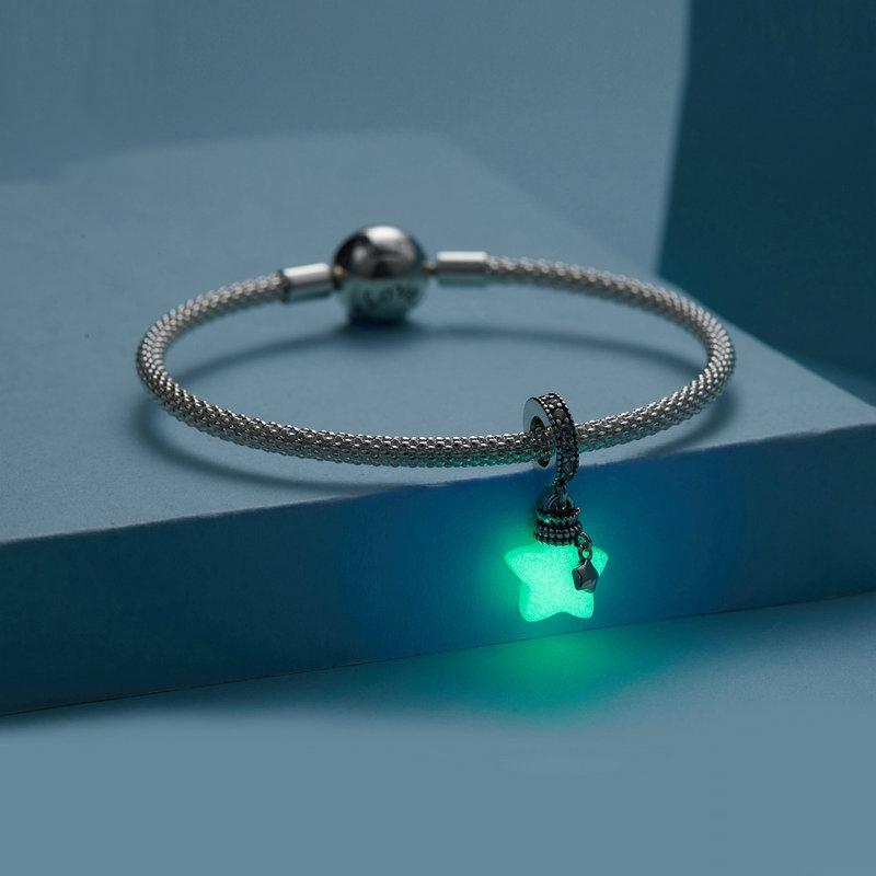 925 Sterling Silver Luminous Star Wishing Bottle Pendant 3