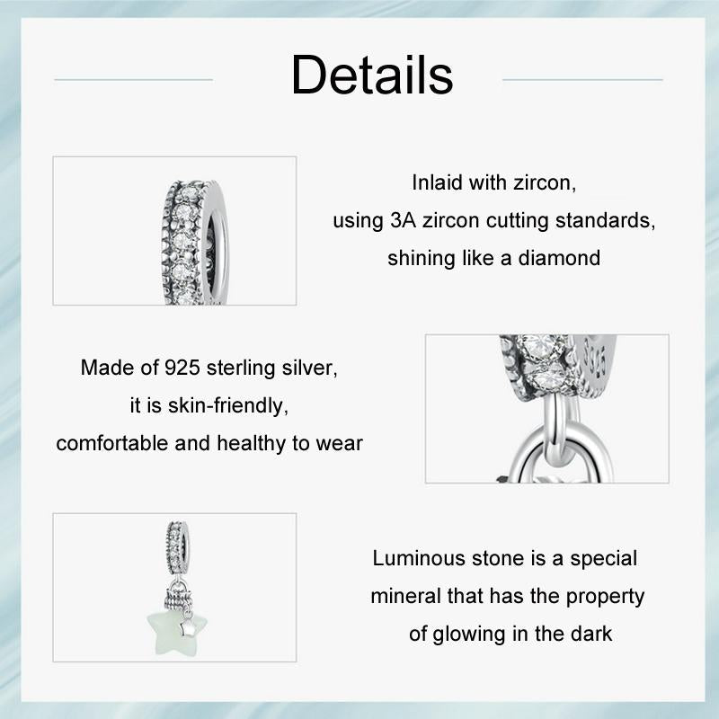 925 Sterling Silver Luminous Star Wishing Bottle Pendant 7
