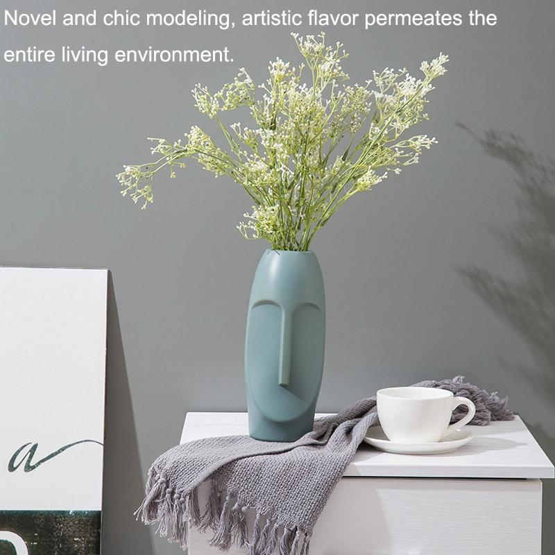Thickened Pe Vase for Dried Flower Arrangements - Durable Drop-proof and Crack-proof - Light Green 5