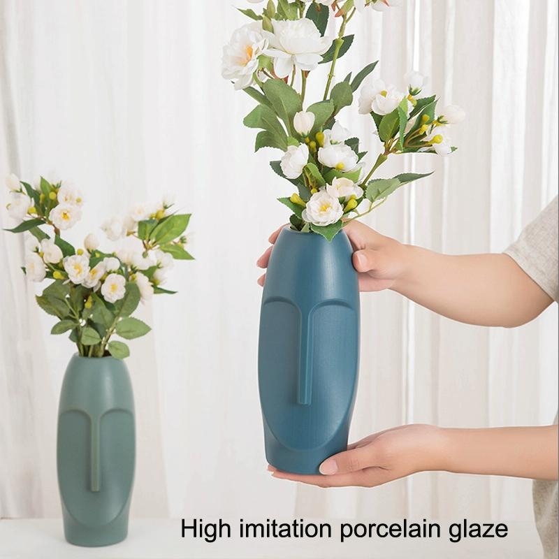 Thickened Pe Vase for Dried Flower Arrangements - Durable Drop-proof and Crack-proof - Light Green 6