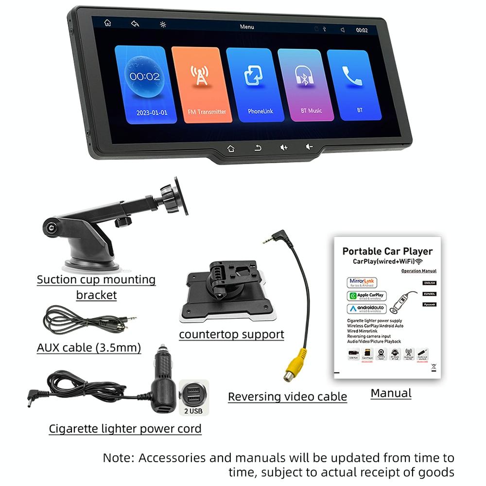 9.38 Inch Car Mp5 Player With Carplay / Android Auto - Portable Black 4