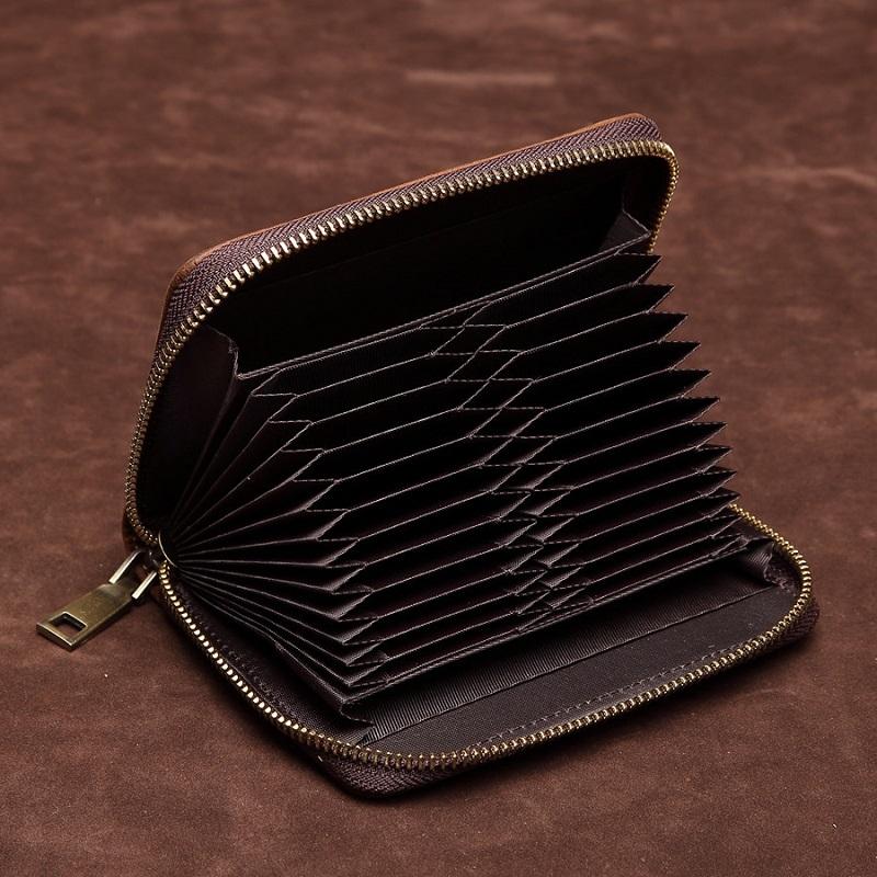 Dark Coffee Leather Passport / Card Holder - Rfid-protected 5