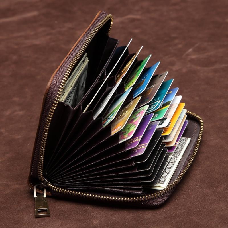 Dark Coffee Leather Passport / Card Holder - Rfid-protected 6