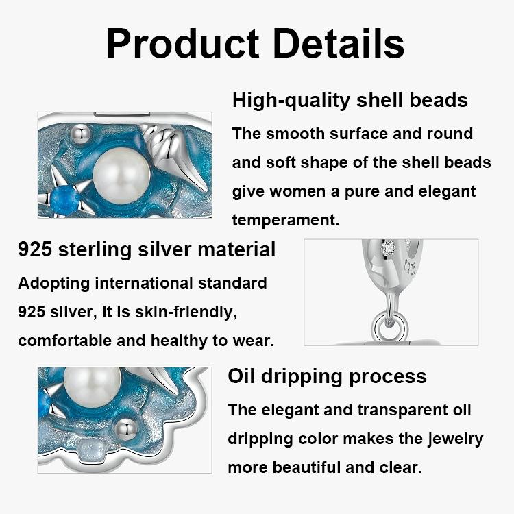 925 Sterling Silver Openable Scallop Bead Pendant 4
