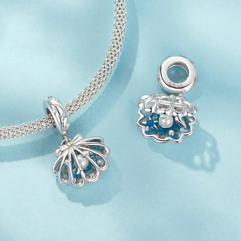 925 Sterling Silver Openable Scallop Bead Pendant 5