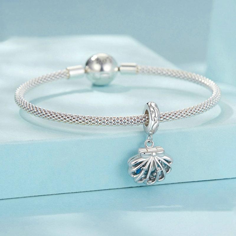925 Sterling Silver Openable Scallop Bead Pendant 6