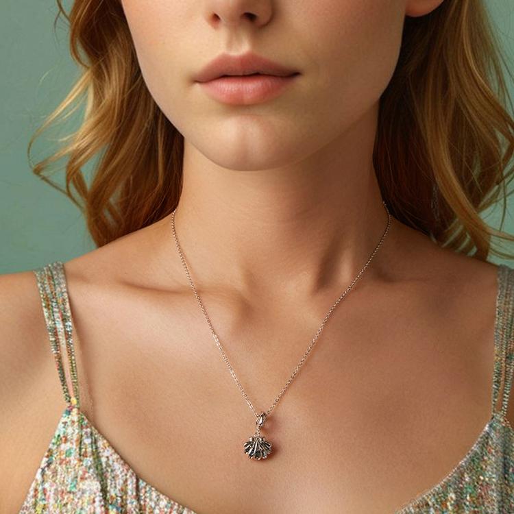 925 Sterling Silver Openable Scallop Bead Pendant 7