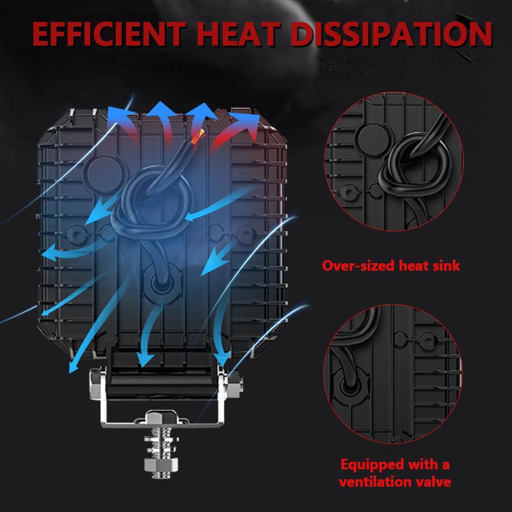 4 Inch Square Mixed Luminous Angel Eye Car Work Light 5