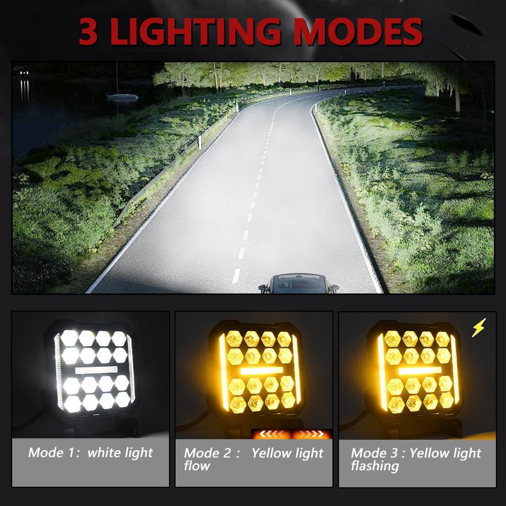 4 Inch Square Mixed Luminous Angel Eye Car Work Light 13