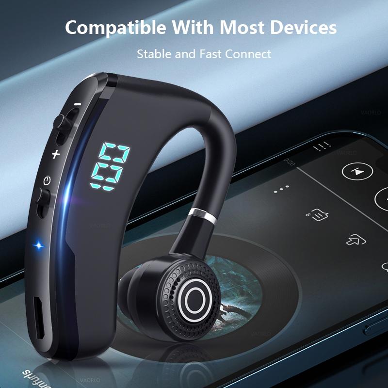 V9s Wireless Earphones with Noise Cancellation and Led Display - Black Single Ear 4
