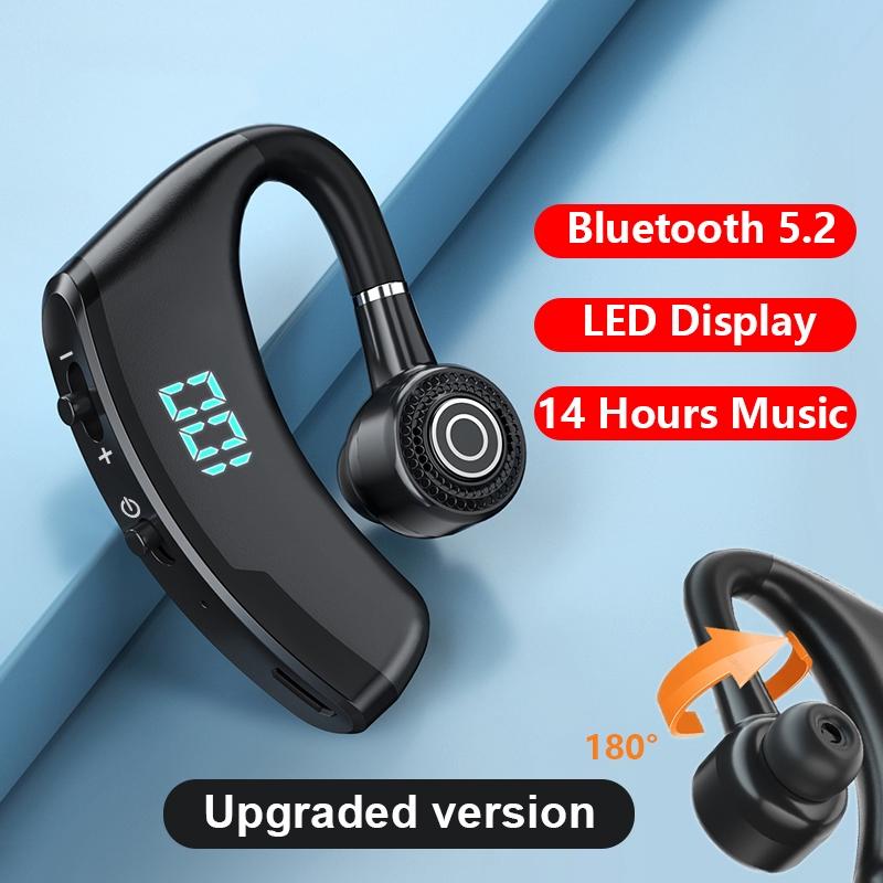 V9s Wireless Earphones with Noise Cancellation and Led Display - Black Single Ear 7