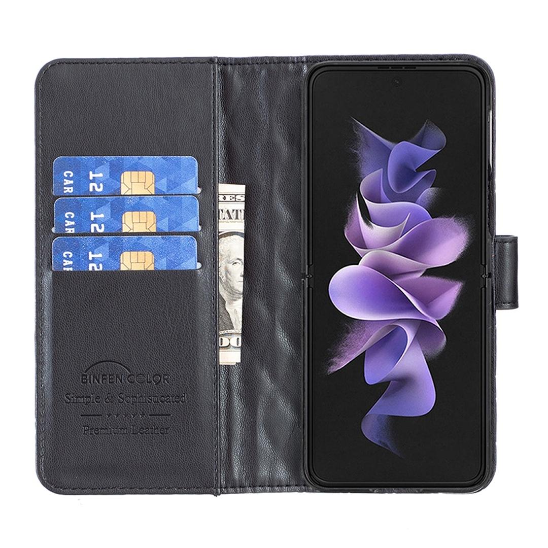 For Samsung Galaxy Z Fold4 5G Samsung Fold 4 Diamond Lattice Wallet Case - Sleek And Stylish - Black 5