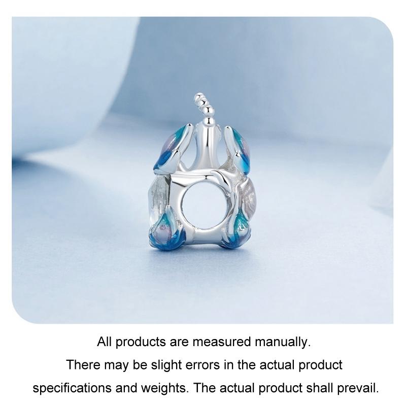 925 Sterling Silver Colorful Peacock Diy Beads 5