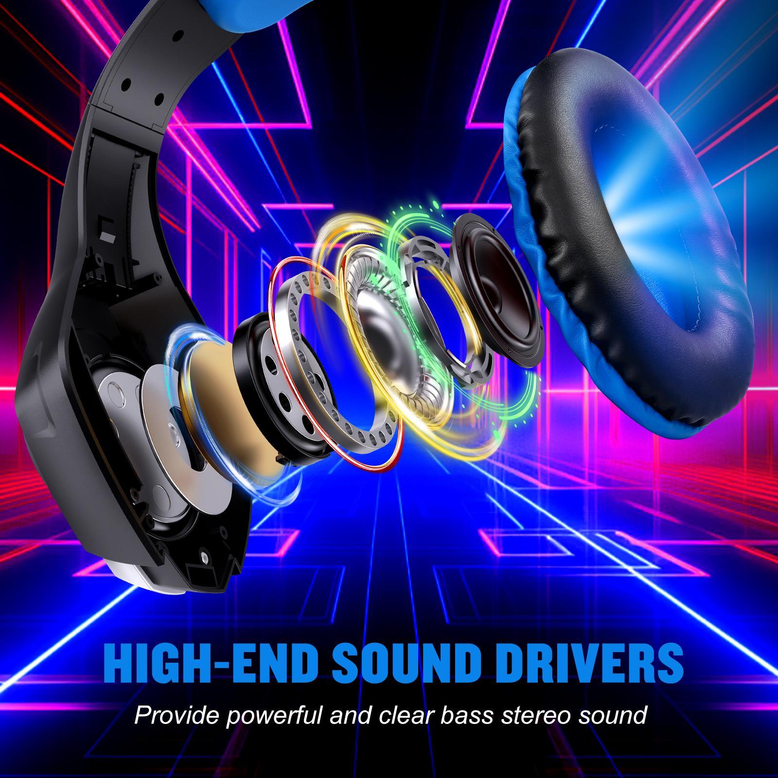 Omni Mic Gaming Headset 1.9M Length - Black Blue 10