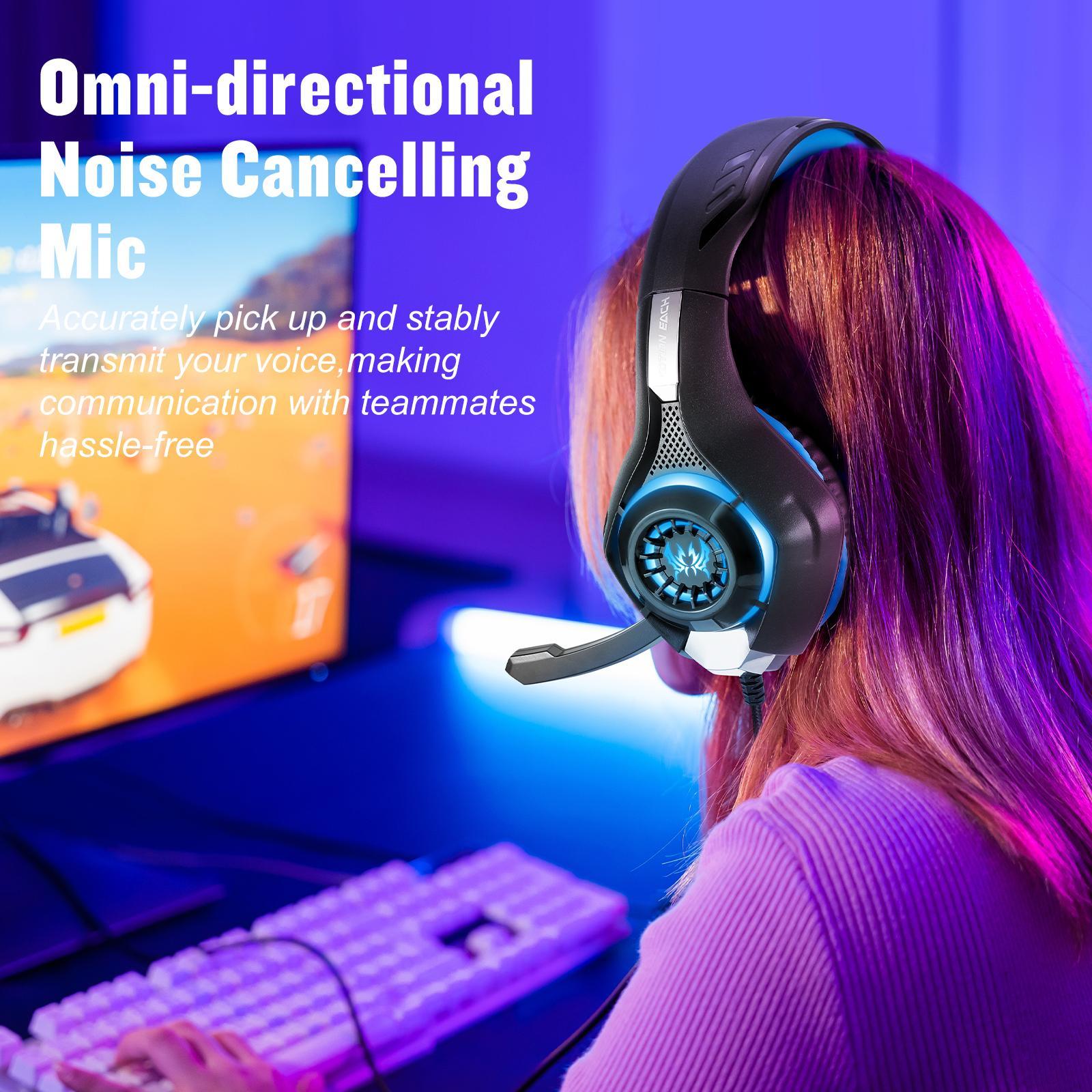 Omni Mic Gaming Headset 1.9M Length - Black Blue 11