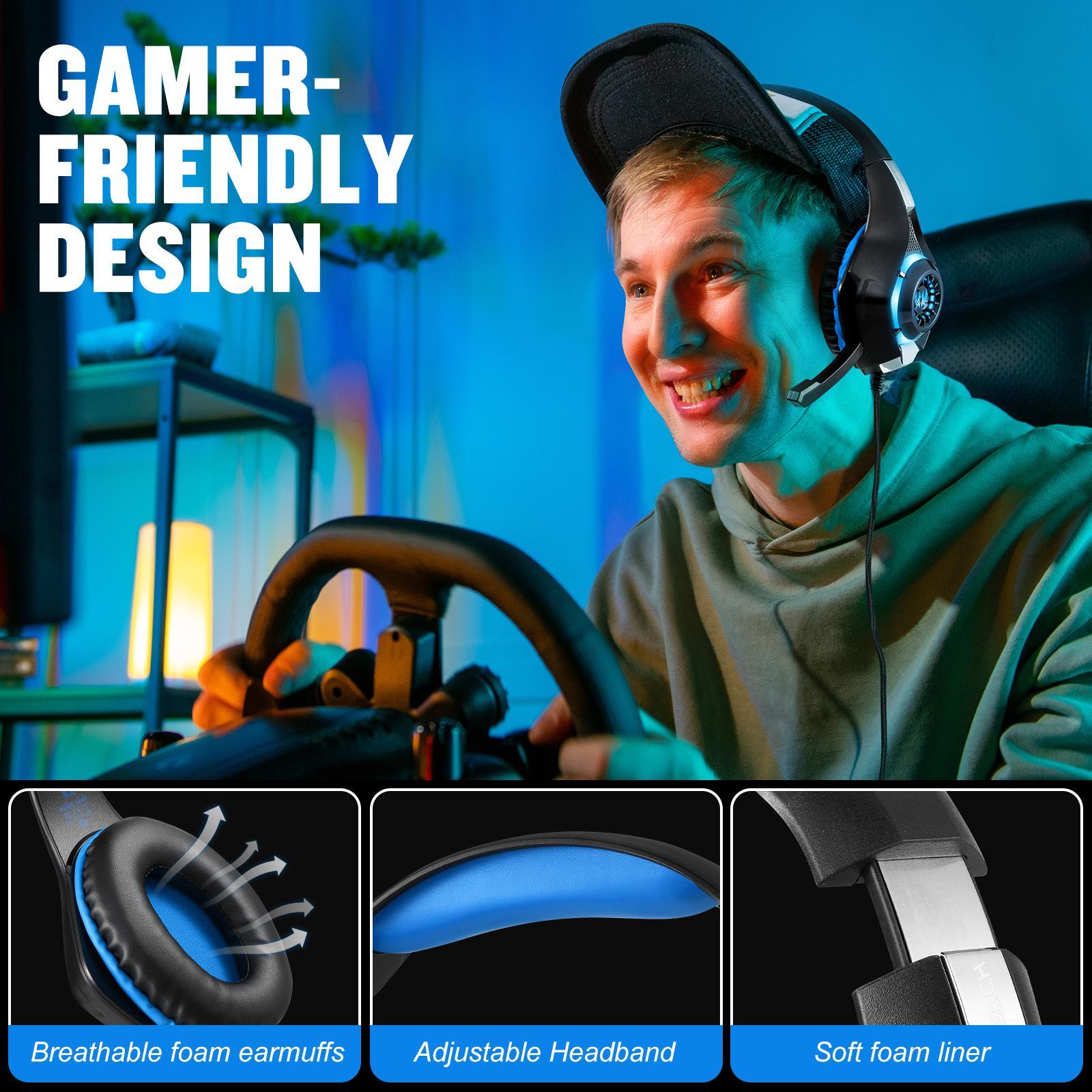 Omni Mic Gaming Headset 1.9M Length - Black Blue 12