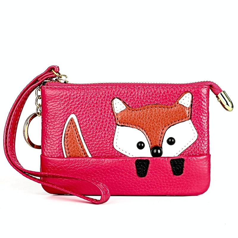 Mini Leather Fox Key Case for Sewing Thread - Rose Red 8