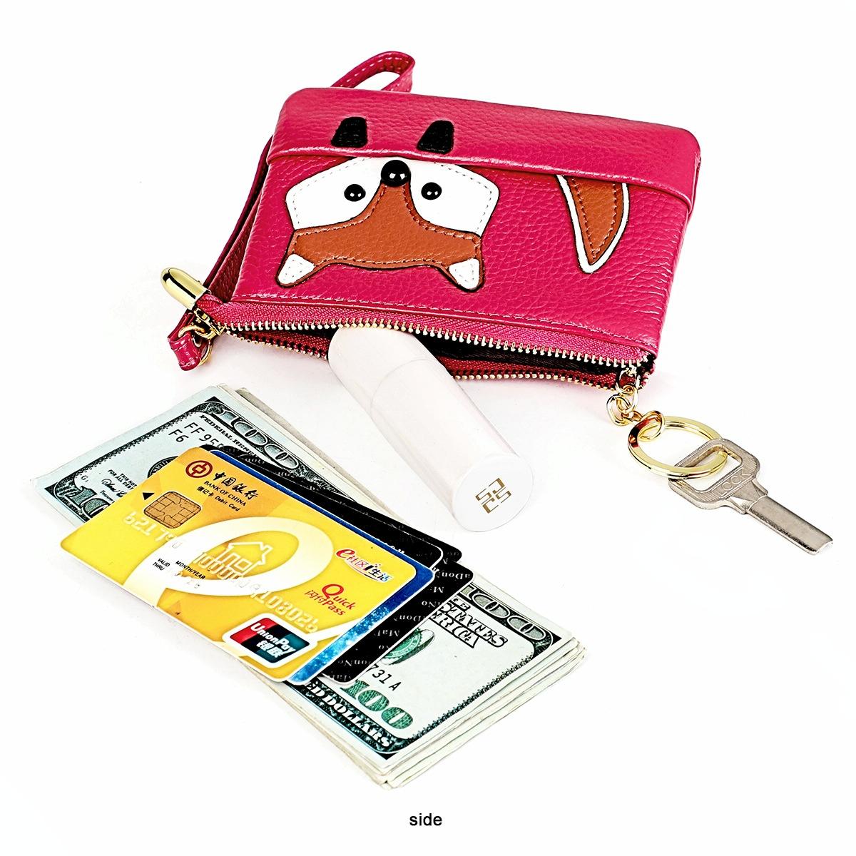 Mini Leather Fox Key Case for Sewing Thread - Rose Red 9