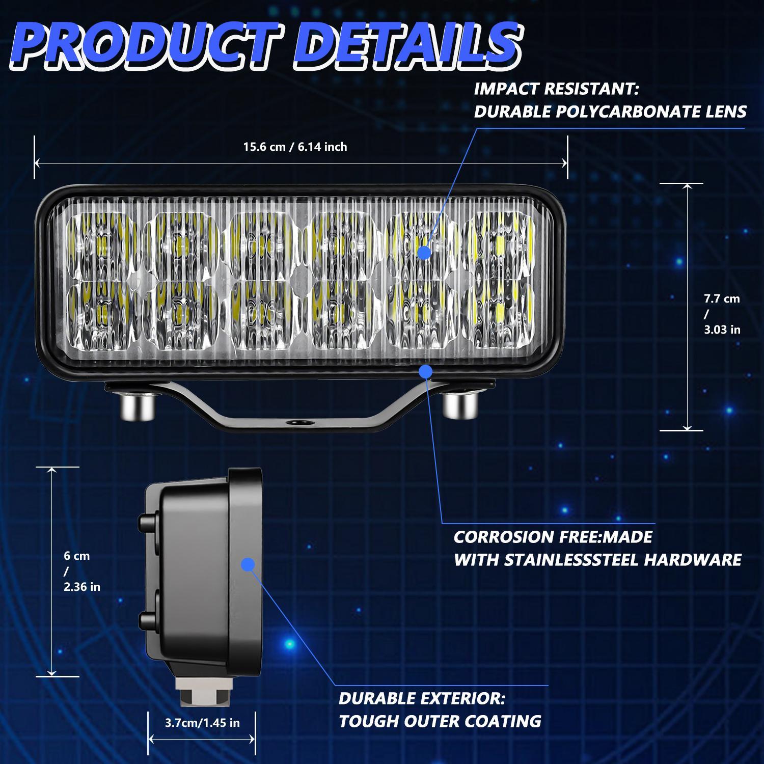 6 - Inch Flood Mixed Luminous Anti - Glare Lens Long Strip Light 9