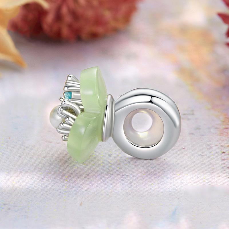 925 Sterling Silver Flower Pearl Silicone Spacer Beads For Jewelry 4