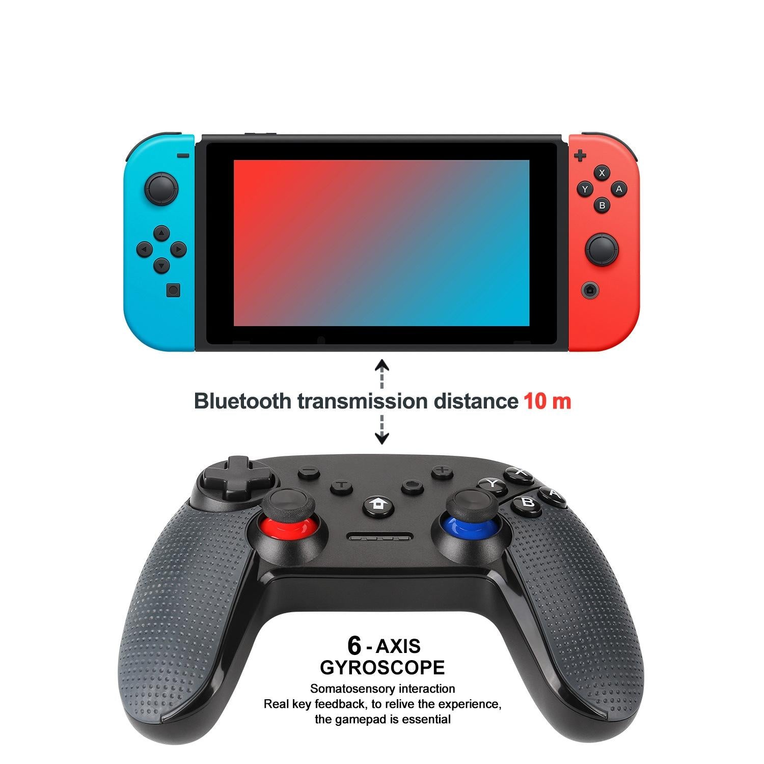 Switch Pro Wireless Gamepad with Dual Motors and Turbo 5