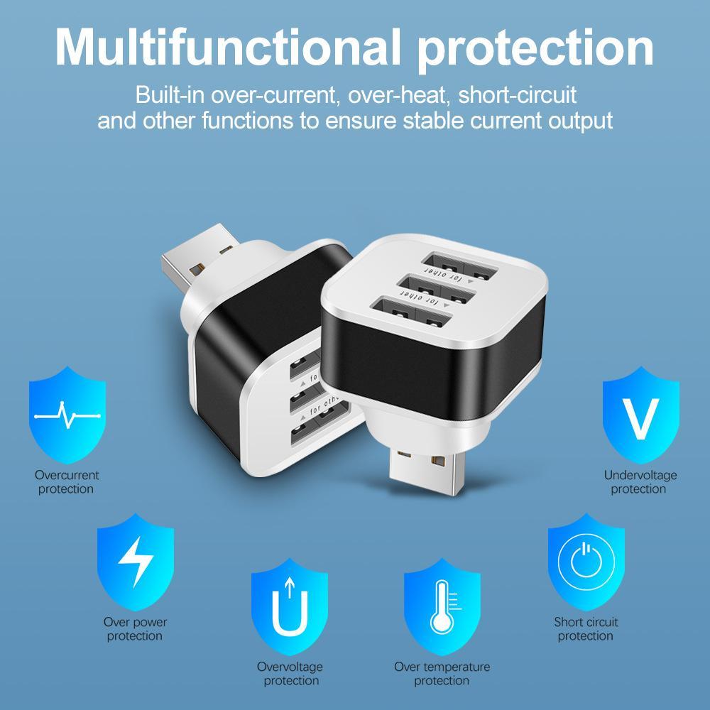 3-Port Usb 2.0 Hub Expander - Gold 4