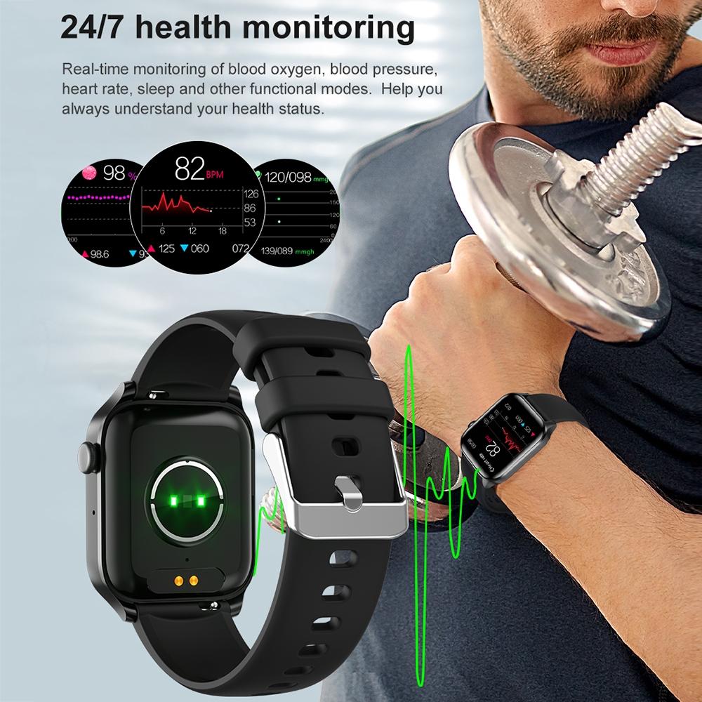 1.85 Inch Ip67 Waterproof Sports Health Monitoring Bluetooth Call Smart Watch - Black 11