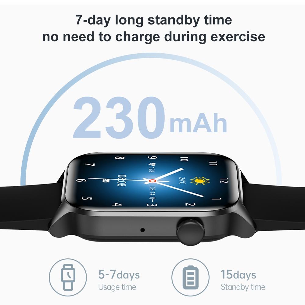 1.85 Inch Ip67 Waterproof Sports Health Monitoring Bluetooth Call Smart Watch - Black 15