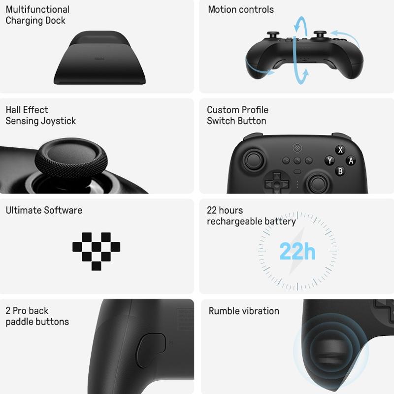 Wireless Gaming Controller for Switch / Pc - Tooth Design - White 7
