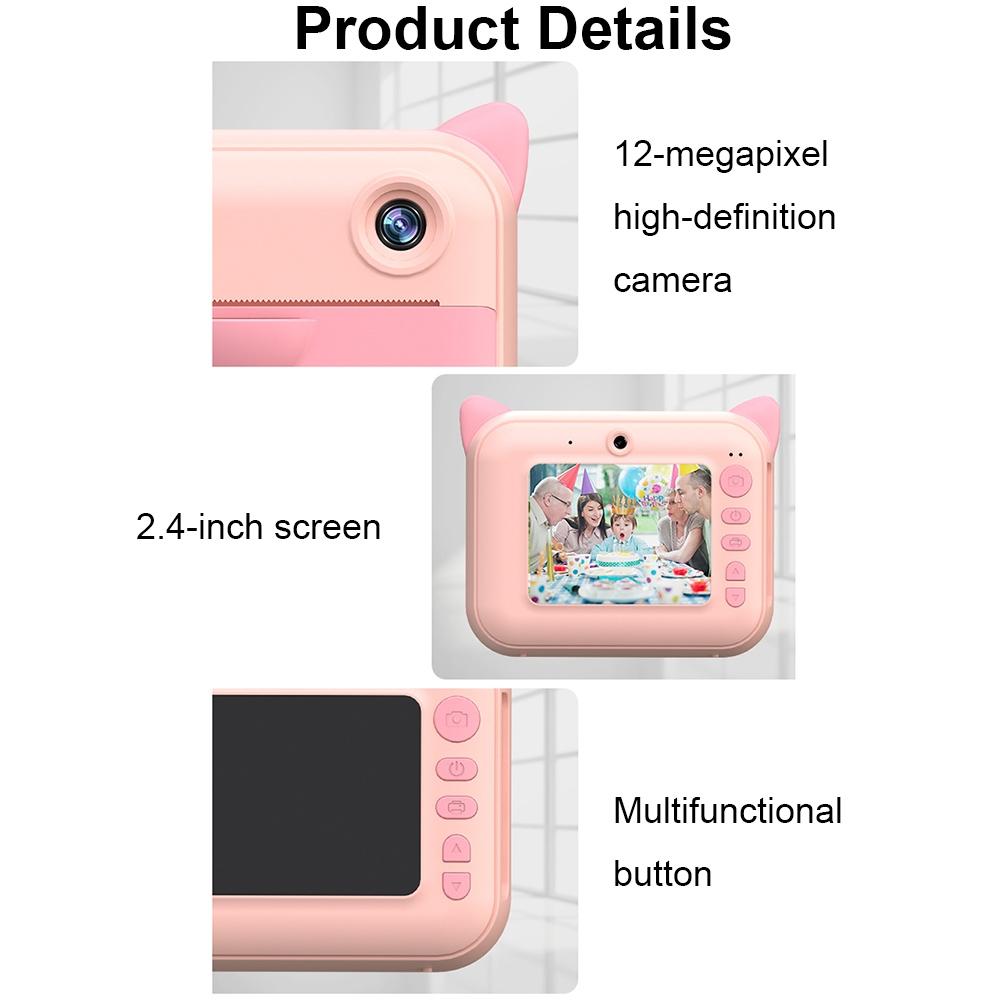 2.4 Hd Screen Kids Thermal Printing Camera - no Memory Card - Blue 5