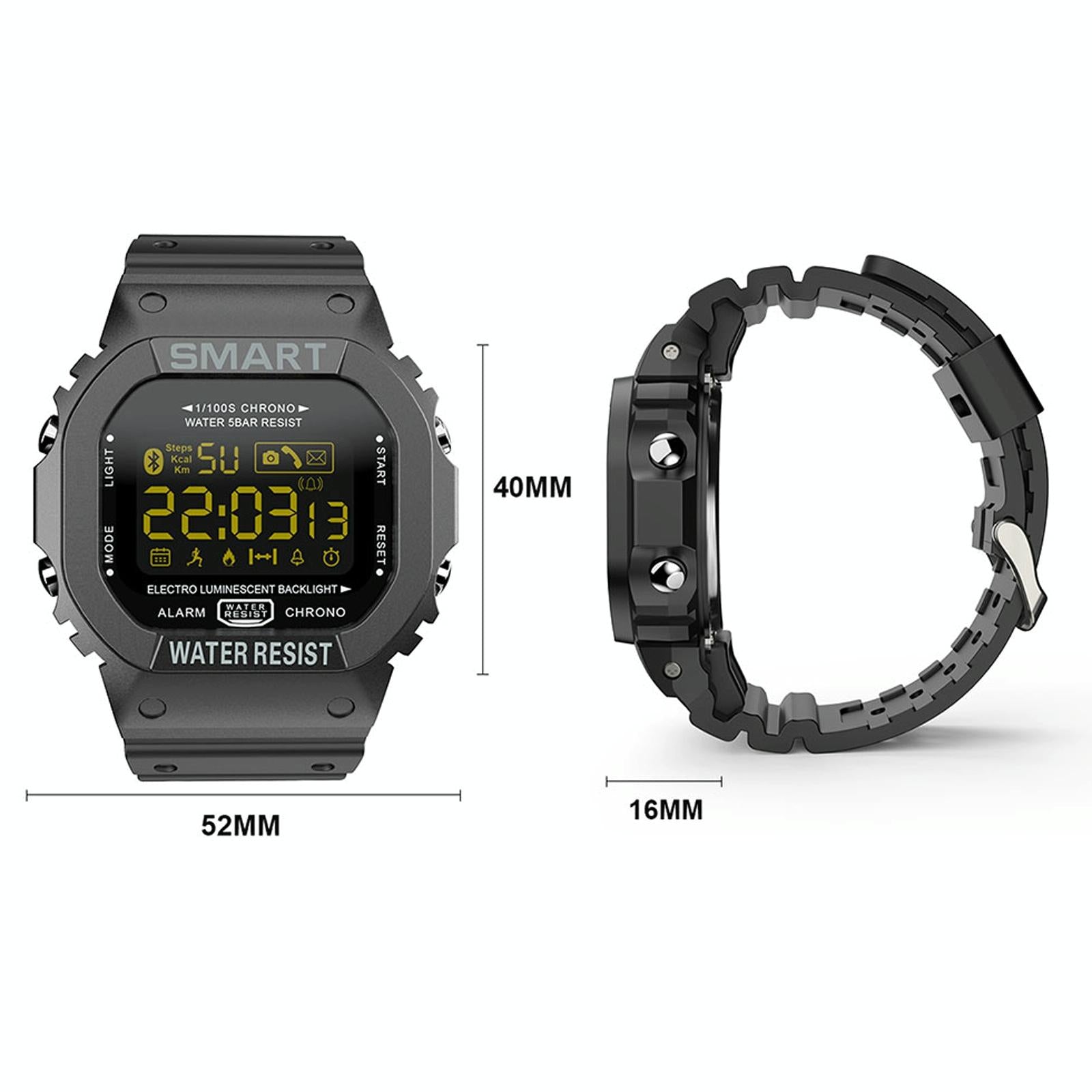 1.21 Inch Fstn Lcd Screen 50M Waterproof Smart Watch Support Information Reminder / Remote Camera / Sport Record Black - Eda001133601A 3