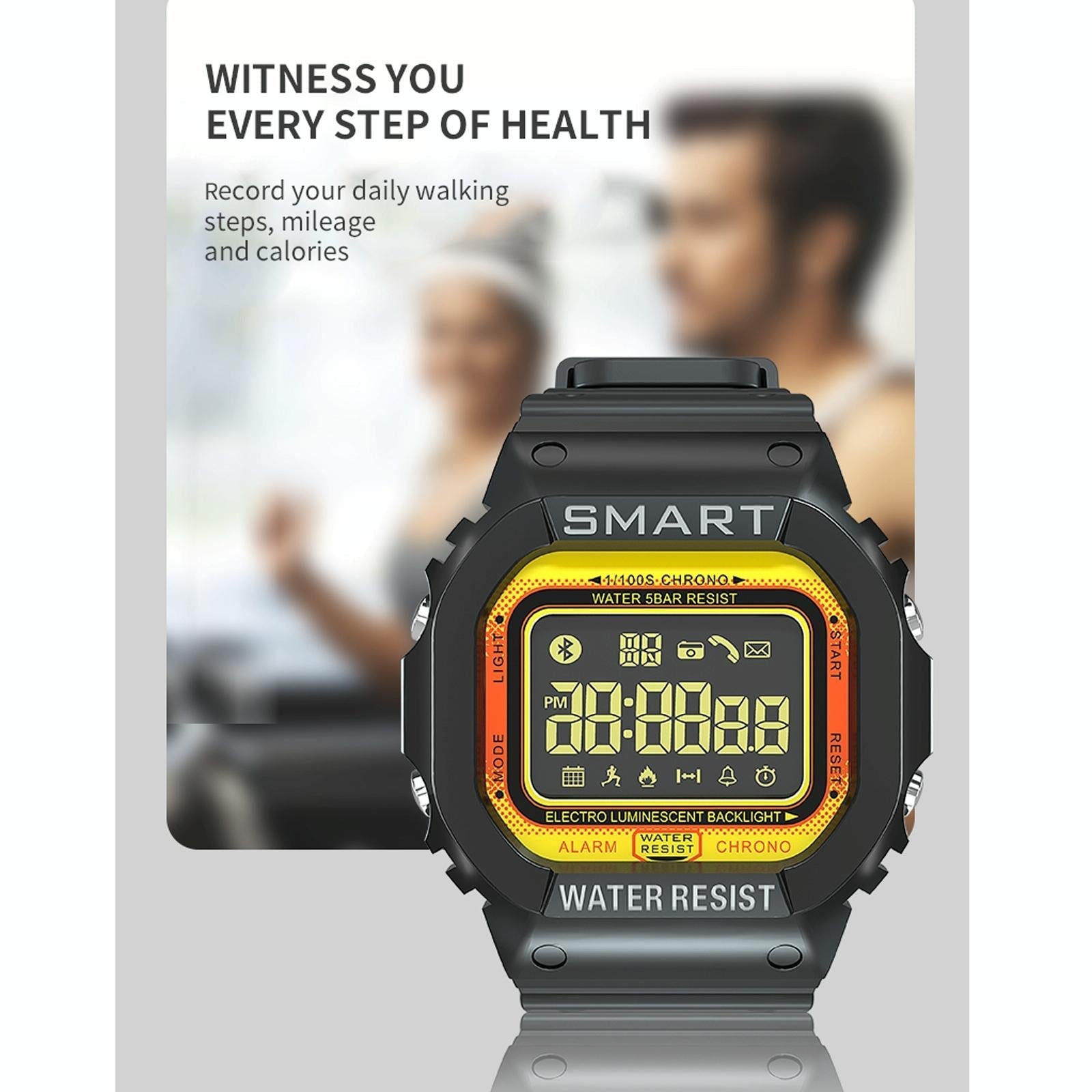 1.21 Inch Fstn Lcd Screen 50M Waterproof Smart Watch Support Information Reminder / Remote Camera / Sport Record Black - Eda001133601A 14