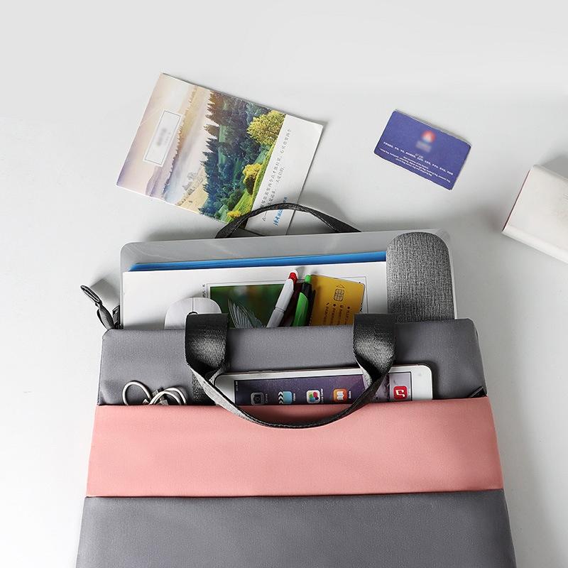Universal Portable Laptop Liner Bag - Pink / Gray - 14.1-15.4 Inches 8
