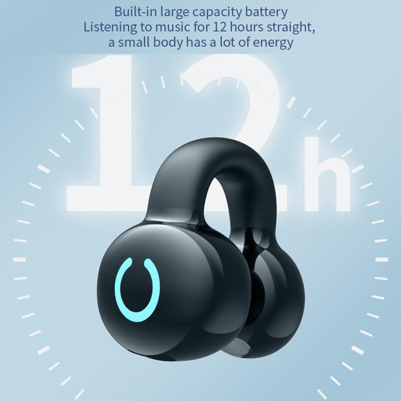 Wireless Bone Conduction Earphone - Single Ear Clamp Design - Black 14