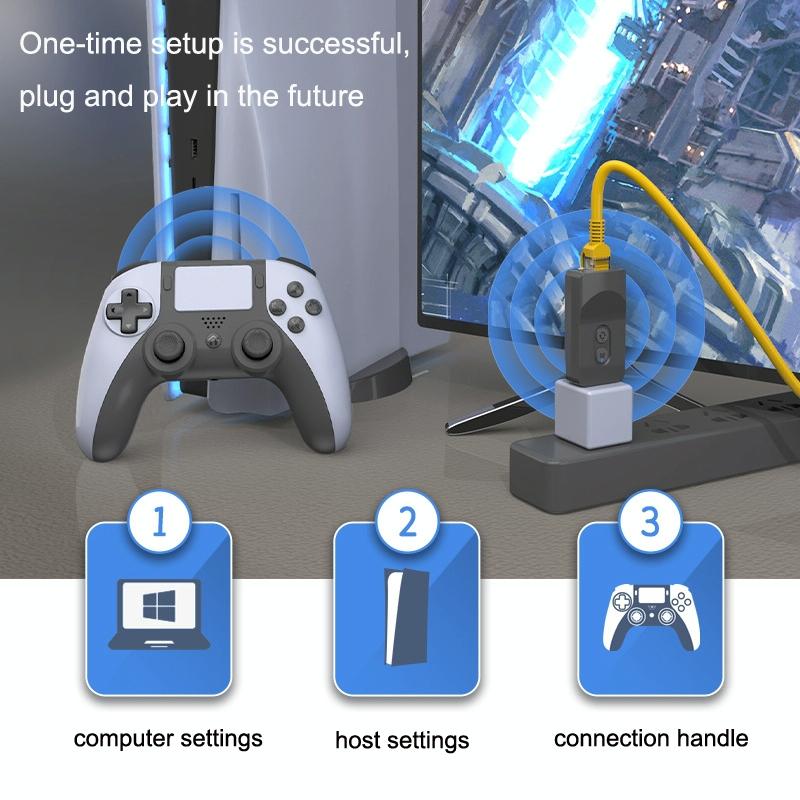 Wireless Bluetooth Game Controller for Ps5 / Ps4 / Pc - Black + White 4