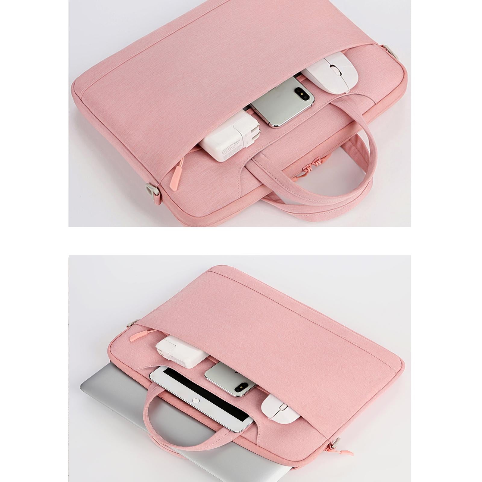 Versatile Laptop Shoulder Bag - Single Strap - Pink 12