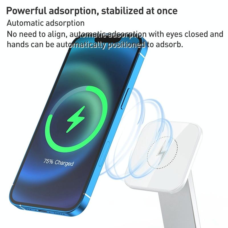 Foldable 3 In 1 Wireless Fast Charger White 4