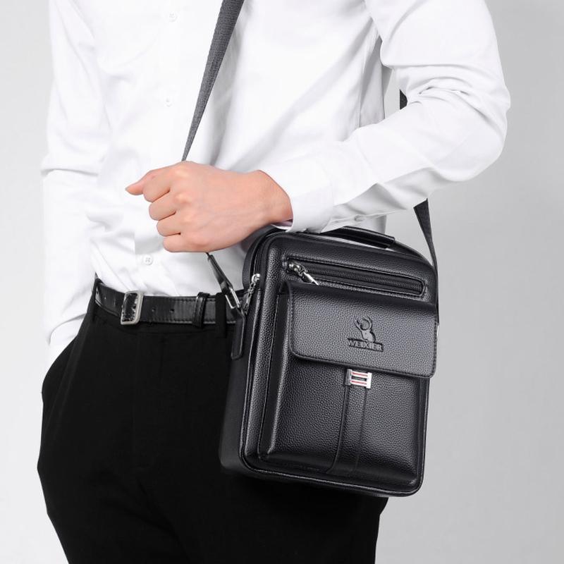 Large Capacity Men Retro Messenger Bag - Black 3
