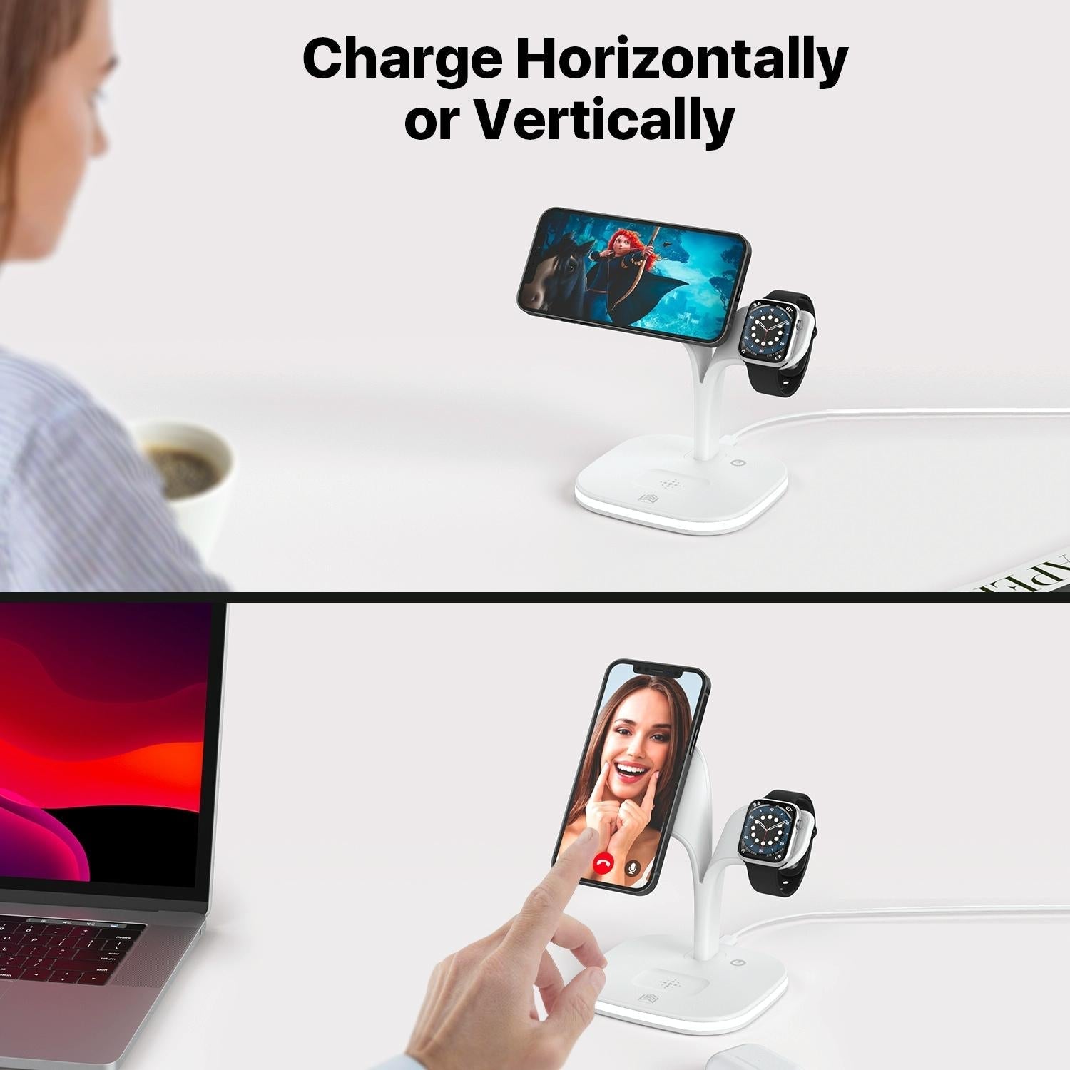 15W 5 In 1 Magnetic Wireless Charger With Stand - Black 3