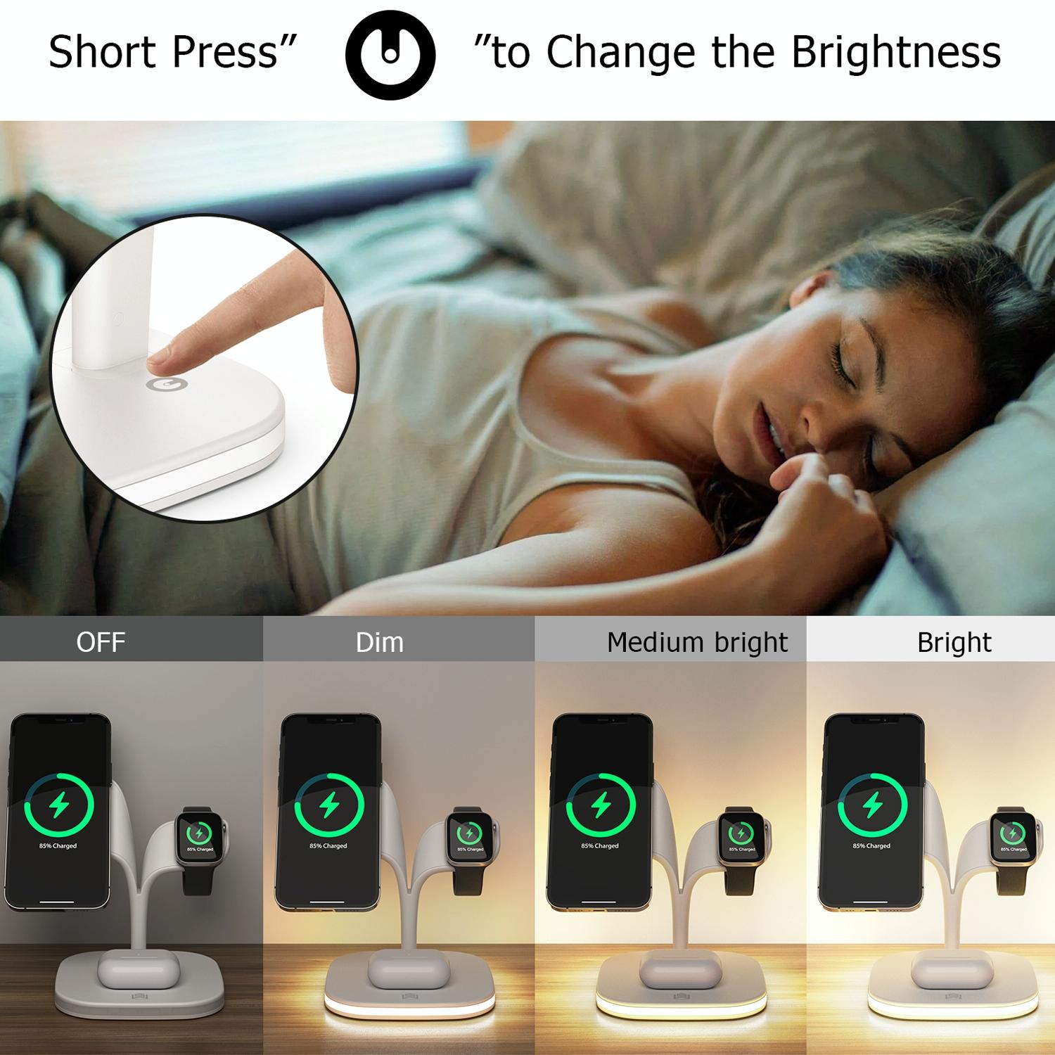 15W 5 In 1 Magnetic Wireless Charger With Stand - Black 8