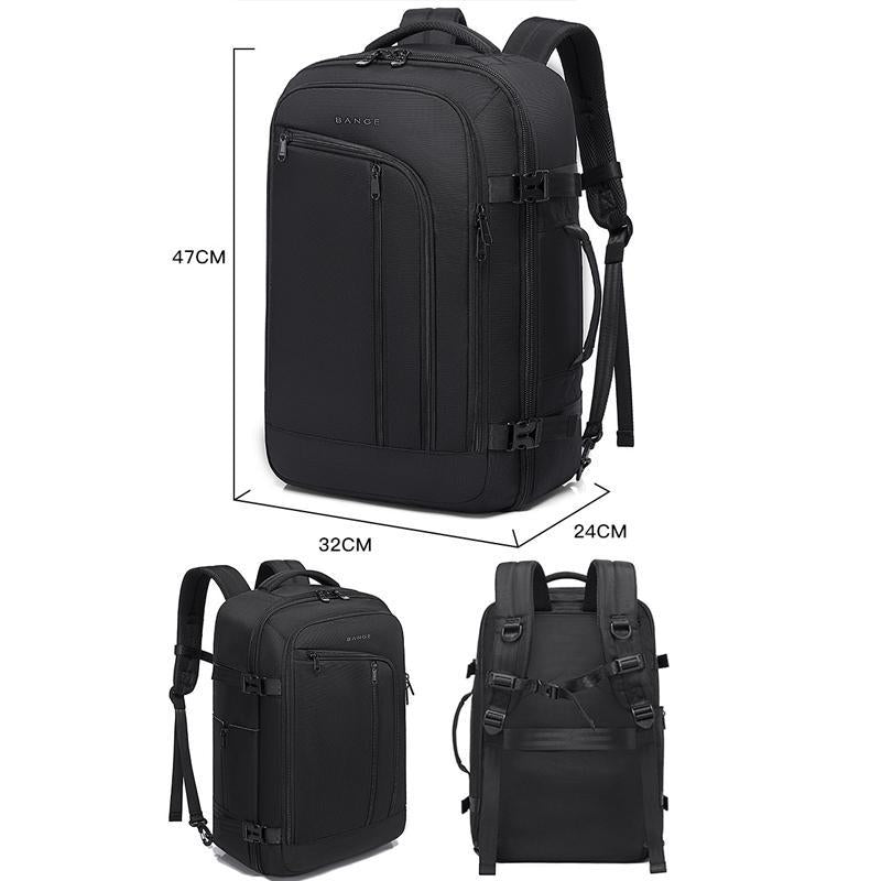 Large Capacity Men Backpack With Shoulder Strap Black 4