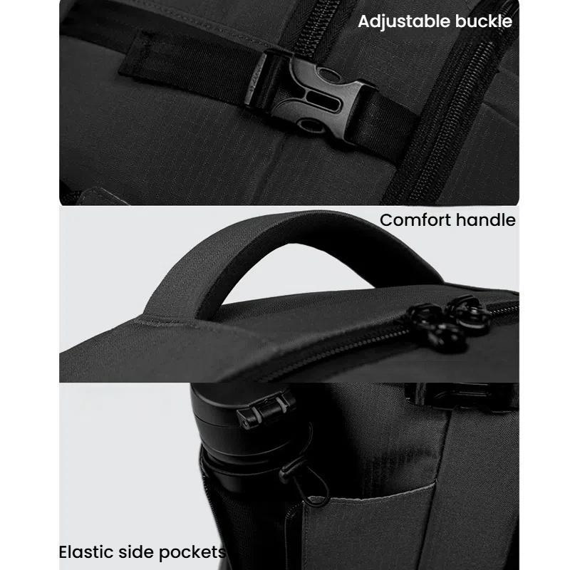 Large Capacity Men Backpack With Shoulder Strap Black 10