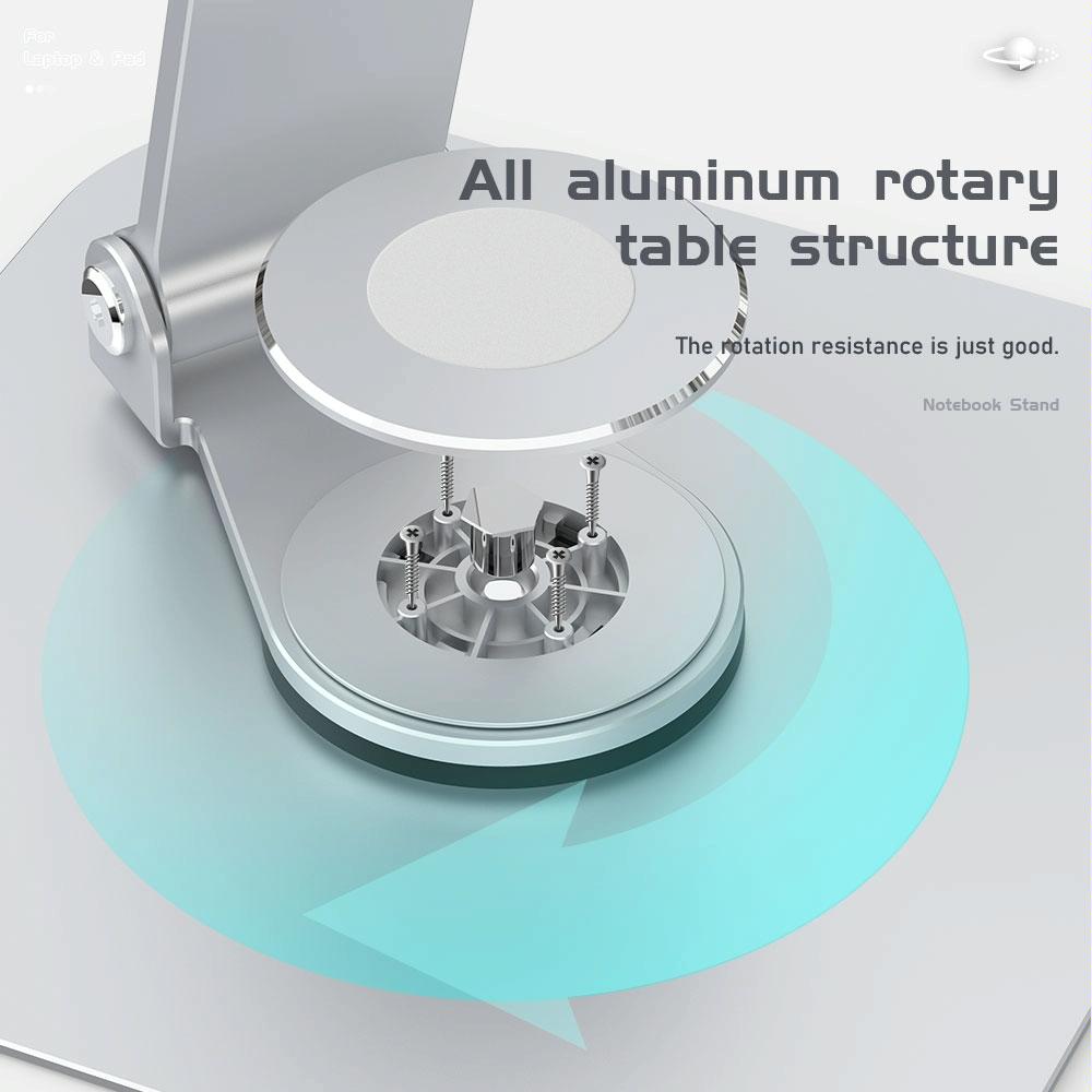 Silver Laptop Lifting Bracket - 360 Degree Rotation 5