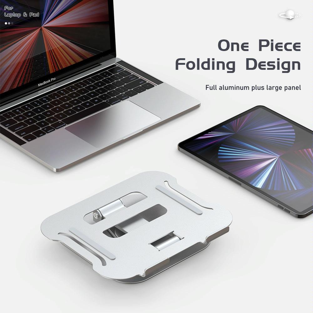 Silver Laptop Lifting Bracket - 360 Degree Rotation 6