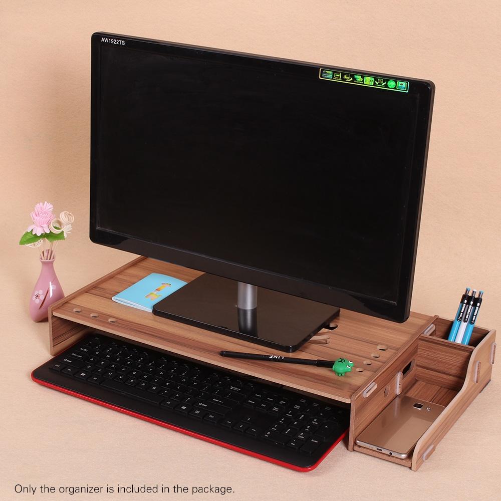 Wood Monitor Stand with Keyboard Storage - Tbd049404601A 12