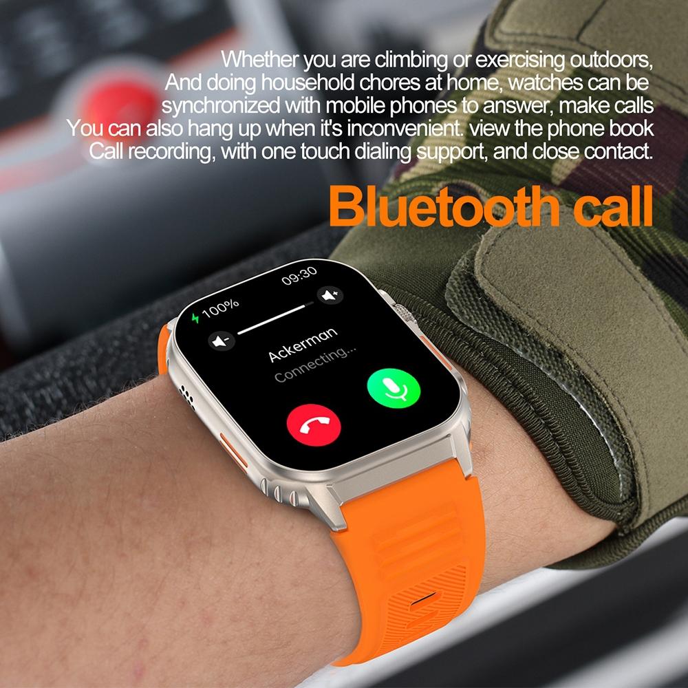 2.01 Inch Waterproof Smart Watch With Bluetooth Call & Health Tracking - Orange 5