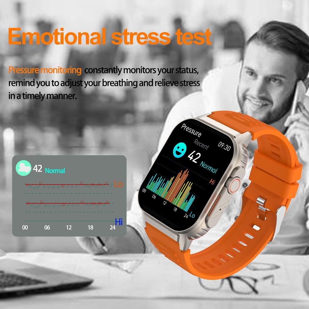 2.01 Inch Waterproof Smart Watch With Bluetooth Call & Health Tracking - Orange 8