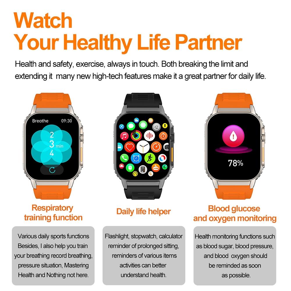2.01 Inch Waterproof Smart Watch With Bluetooth Call & Health Tracking - Orange 14