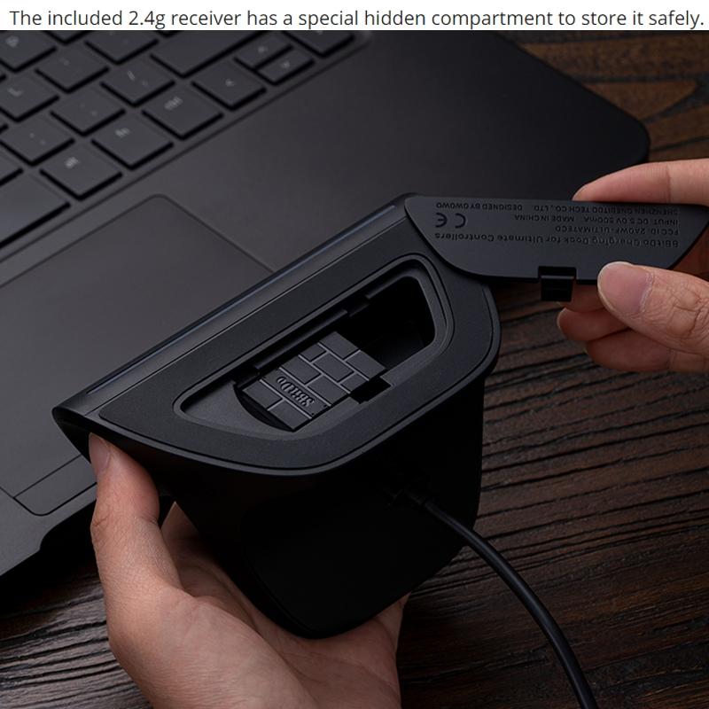 Wireless Gaming Controller + Charging Dock for Pc / Windows 10 / 11 / Steam Deck - 2.4g - White 4